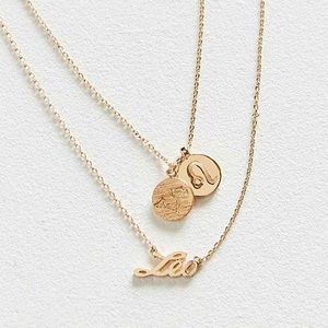 Urban Outfitters Zodiac Layering Charm Necklace Set "Leo" in Gold. NWT